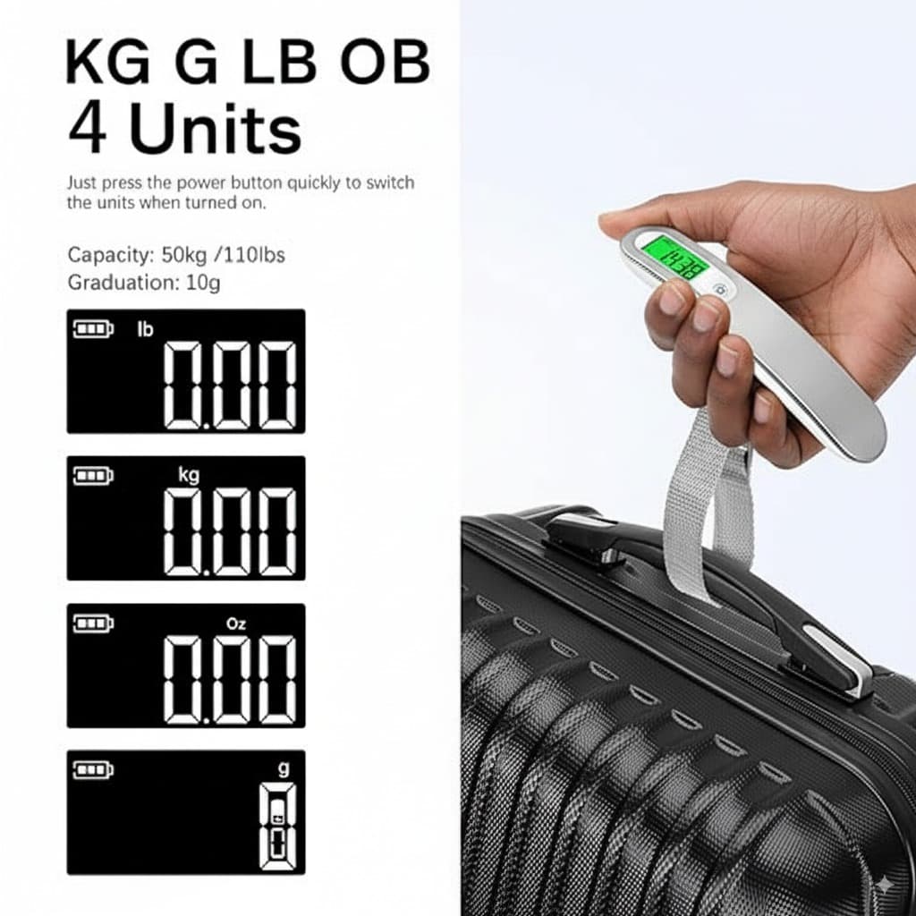 Rechargeable Portable Digital Luggage Scale - View 4