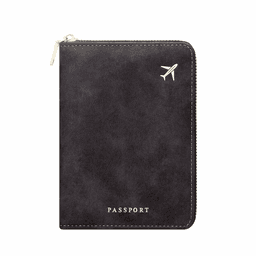 Suede Passport Holder Travel Wallet, Card and Document Organizer