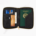 Suede Passport Holder Travel Wallet, Card and Document Organizer - View 2