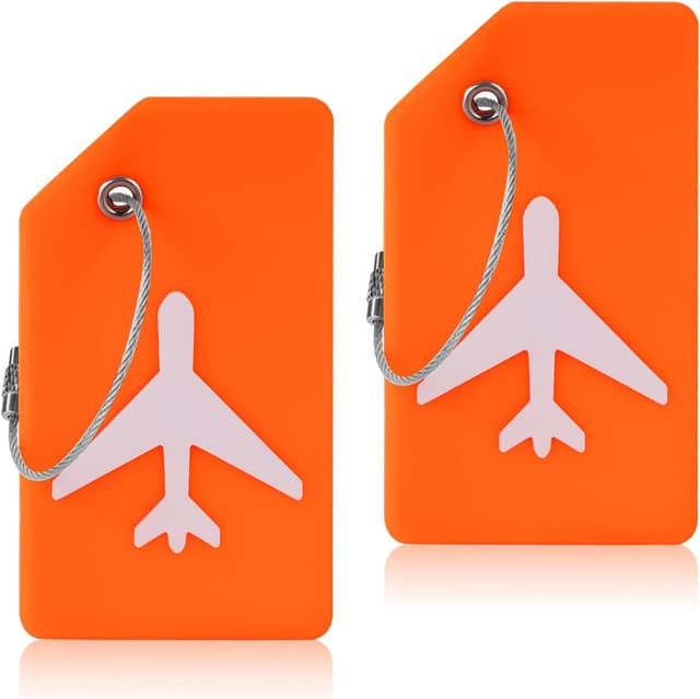 Travel Luggage Tags, Durable PU Leather Bag Tags Set of 2 - View 1