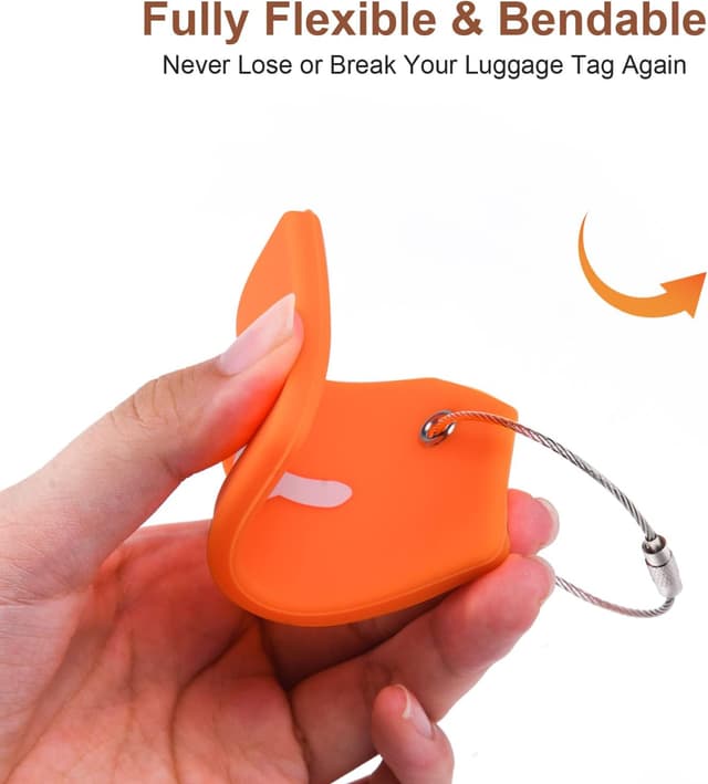 Travel Luggage Tags, Durable PU Leather Bag Tags Set of 2 - View 5